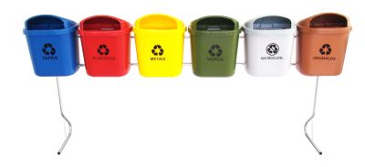 CONJUNTO PARA COLETA SELETIVA DE 40 L COM 06 CESTOS